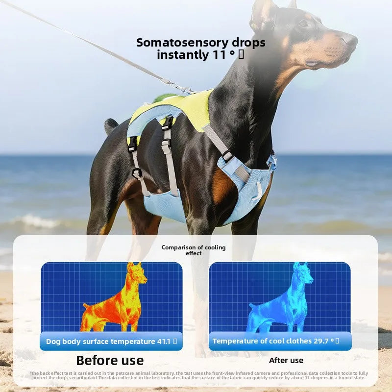Cooling Vest Dog Harness with Leash - Summer Breathable