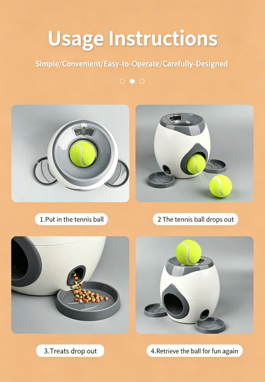 Automatic Dog Ball Launcher | Interactive Treat & Tennis Ball Throwing Ball
