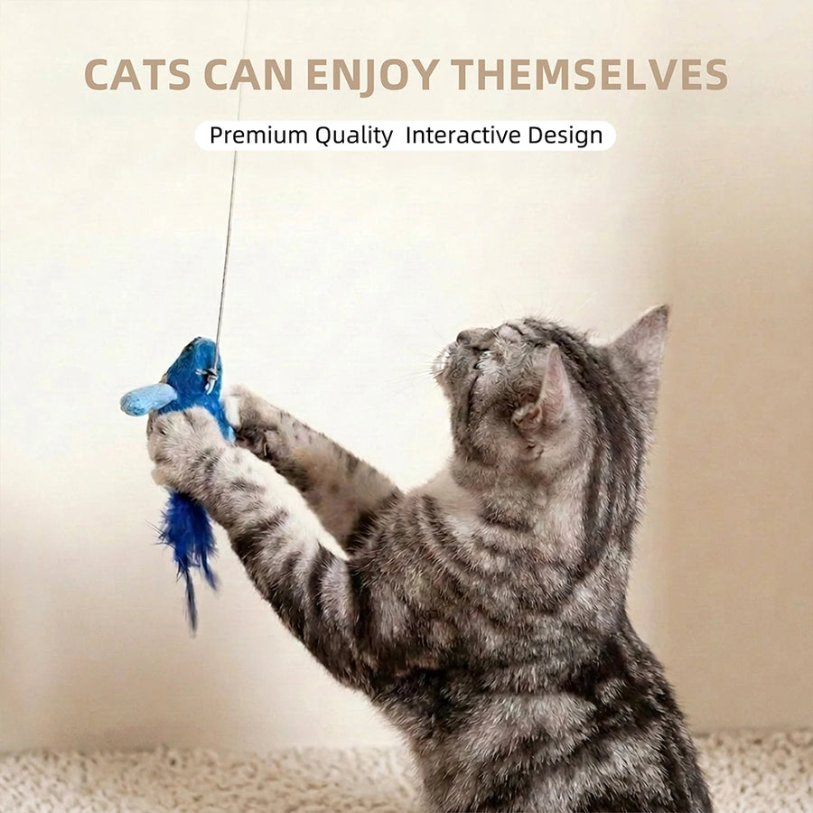 Interactive Bird Toys for Cats - Catnip Chasing Teaser Set
