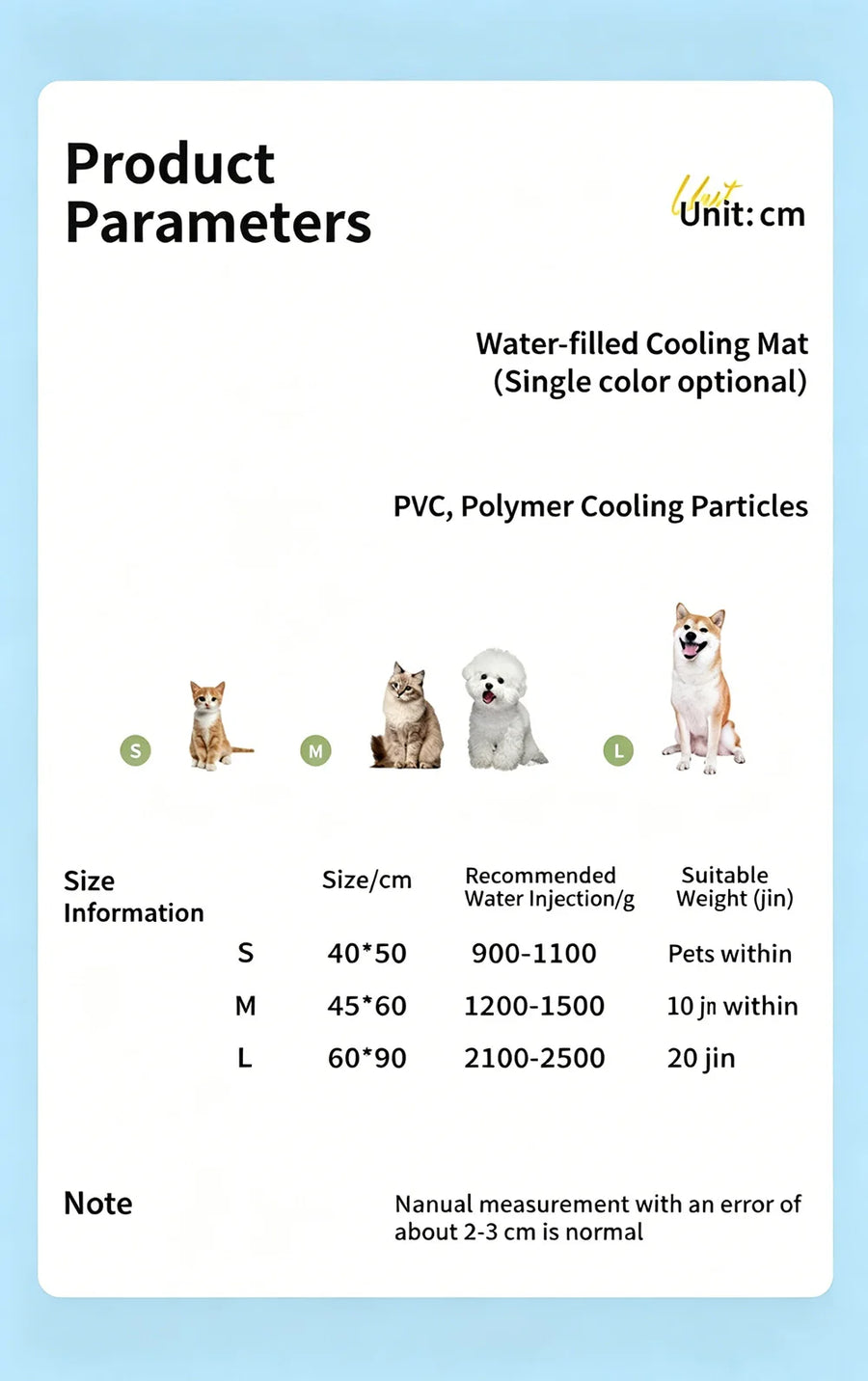 Pet Cooling Mat - Self-Cooling Summer Pad for Dogs & Cats