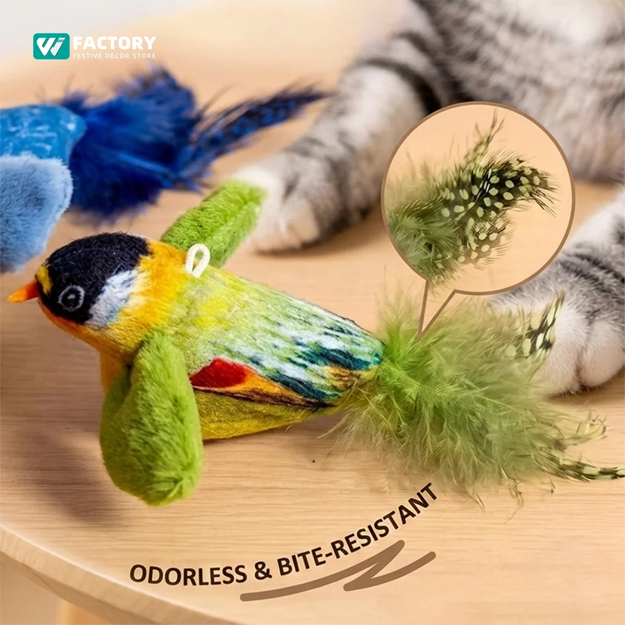 Interactive Bird Toys for Cats - Catnip Chasing Teaser Set