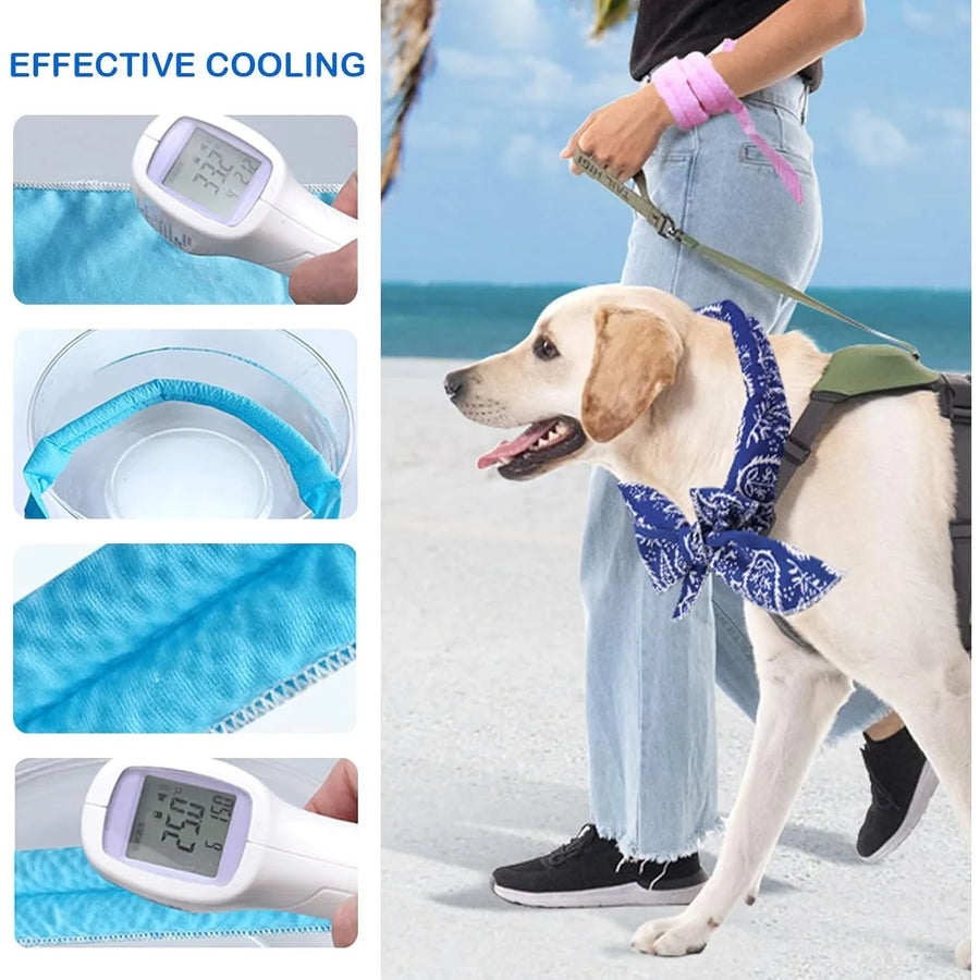 Cooling Neck Wrap for Dogs & Cats - Reusable Summer Bandana