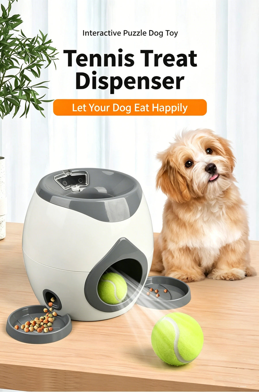 Automatic Dog Ball Launcher | Interactive Treat & Tennis Ball Throwing Ball